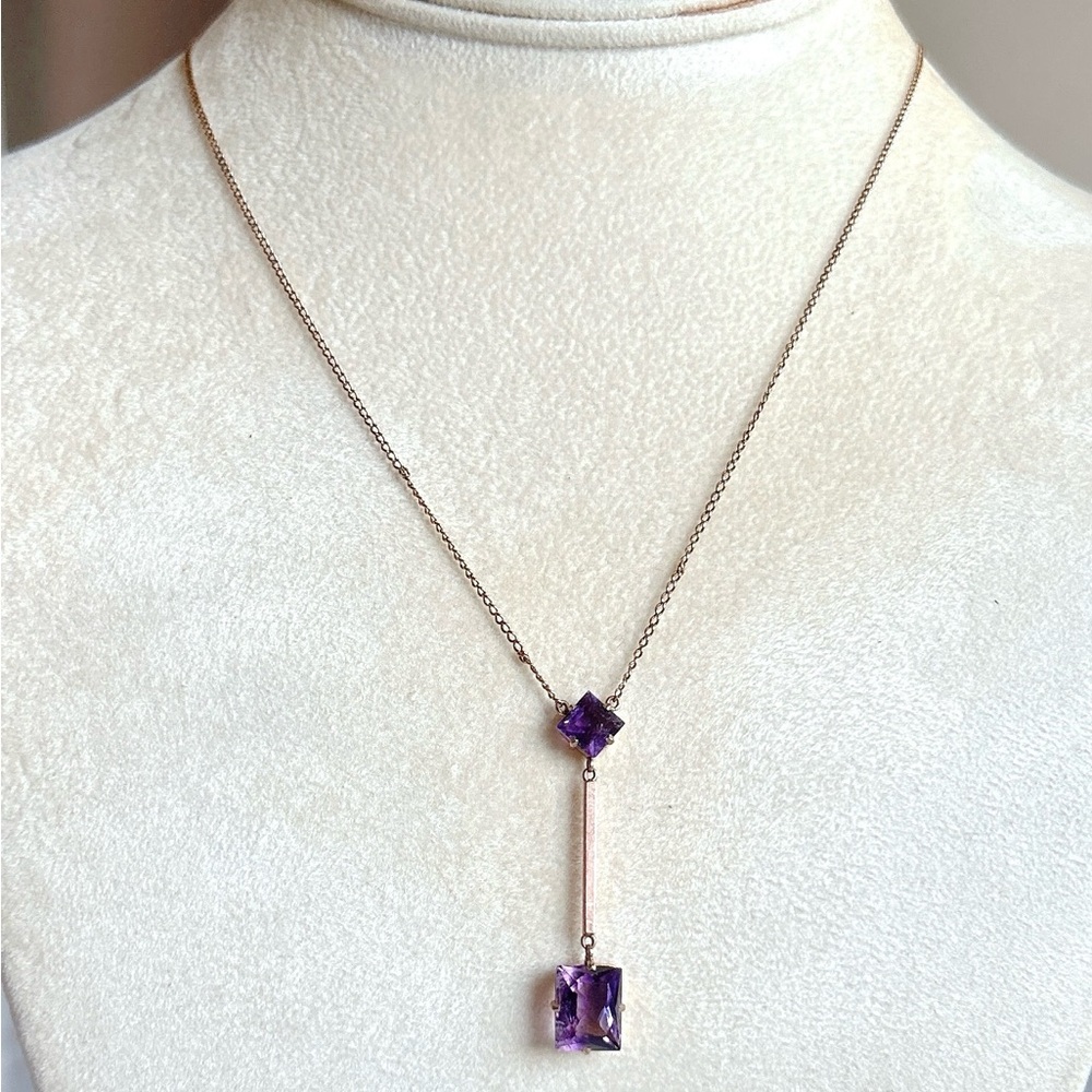 Vintage 9k gold amethyst necklace